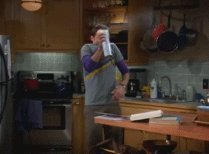 Sheldon sprays sanitzer